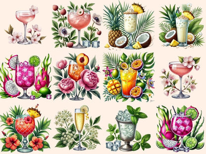 Floral Cocktails Clipart cocktail clipart - Wonders Artist