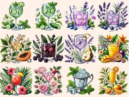 Floral cocktails (p2) clipart