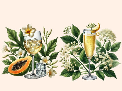 Floral Cocktails (P2) Clipart alcohol clipart - Wonders Artist