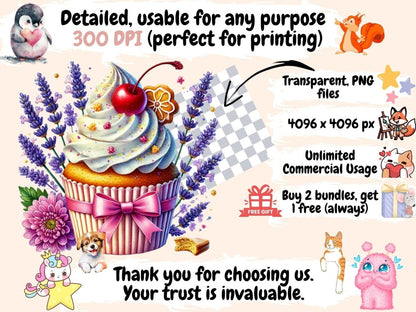 Floral Cupcakes Clipart cupcake art - Wonders Artist