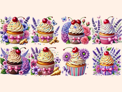 Floral Cupcakes Clipart cupcake art - Wonders Artist