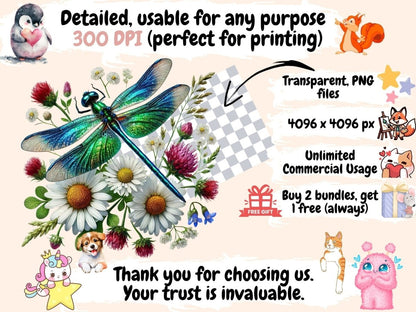 Floral Dragonflies Clipart dragonflies png - Wonders Artist