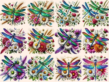 Floral Dragonflies Clipart dragonflies png - Wonders Artist
