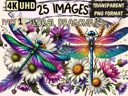 Floral Dragonflies Clipart dragonflies png - Wonders Artist