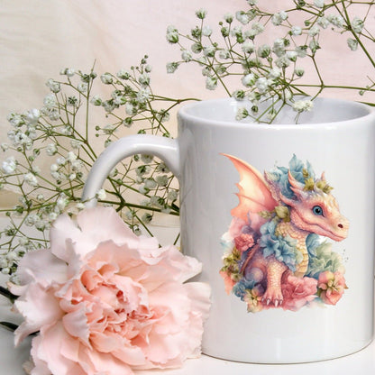 Floral Dragons Watercolor Clipart dragon art - Wonders Artist