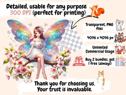 Floral Fairies Clipart Cute fairy art - Wonders Artist