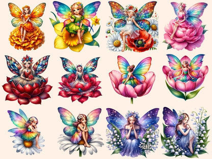 Floral Fairies Clipart Cute fairy art - Wonders Artist