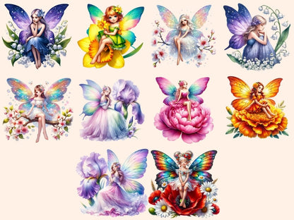 Floral Fairies Clipart Cute fairy art - Wonders Artist