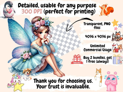Floral Fairies (P2) Clipart fairy art - Wonders Artist