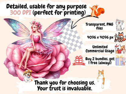 Floral Fairies (P3) Clipart Cute fairy art - Wonders Artist