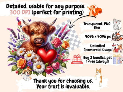 Floral Friends Clipart animals with flowers - Wonders Artist