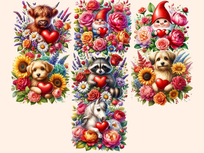 Floral Friends Clipart animals with flowers - Wonders Artist
