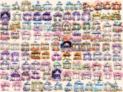 Floral Gazebos Watercolor Clipart floral gazebo png - Wonders Artist