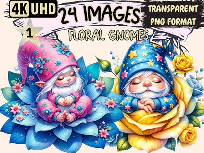 Floral Gnomes Clipart baby clipart - Wonders Artist