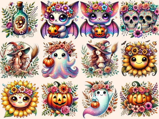 Kukkainen Halloween-clipart
