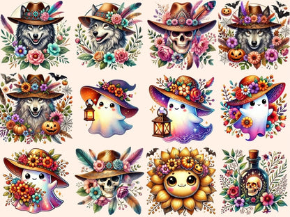 Floral Halloween Clipart Floral Halloween Art - Wonders Artist