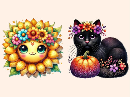 Floral Halloween Clipart Floral Halloween Art - Wonders Artist