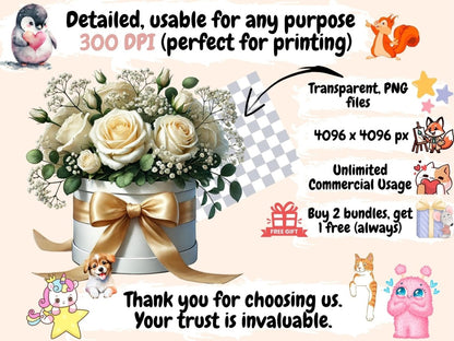 Floral Hatboxes Clipart Elegant Hatboxes - Wonders Artist