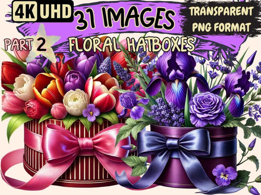 Floral Hatboxes (P2) Clipart Elegant Hatboxes - Wonders Artist