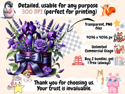 Floral Hatboxes (P2) Clipart Elegant Hatboxes - Wonders Artist
