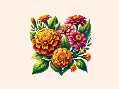 Floral Hearts Clipart Blooming Heart PNG - Wonders Artist