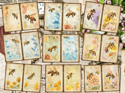 Floral Honeybees Journal Pages Bee Collage Set - Wonders Artist