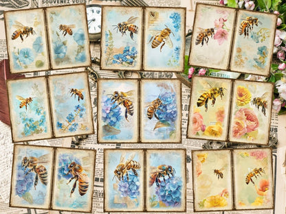 Floral Honeybees Journal Pages (P2) - High - Quality Instant Digital Download for Creative Projects