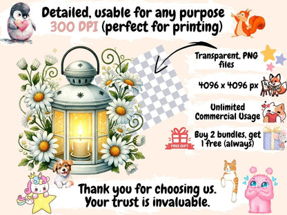 Floral Lanterns Clipart botanical lanterns - Wonders Artist