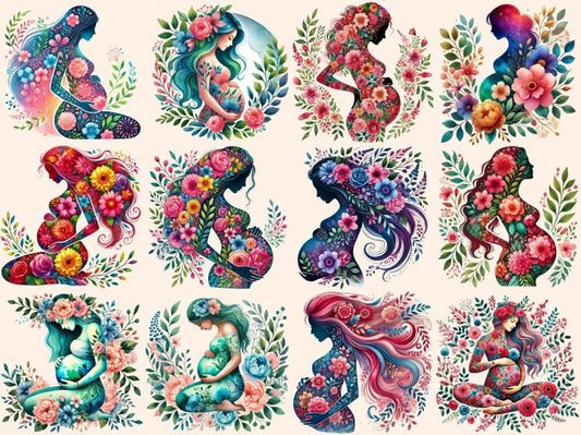 Floral Mothers Clipart