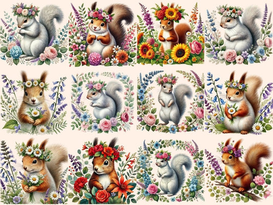 Blomma ekorrar (P2) clipart