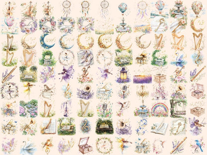 Floral Symphony Watercolor Clipart beautiful garden png blooming flowers png botanical clipart - WondersArtist