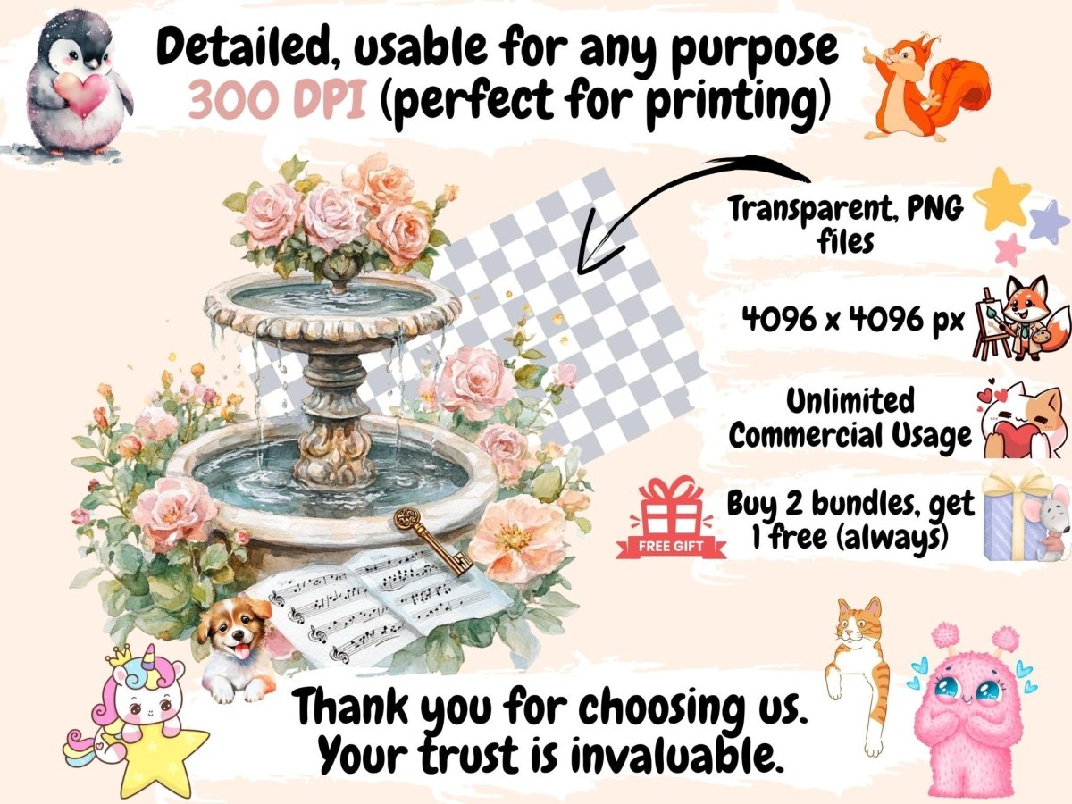 Floral Symphony Watercolor Clipart beautiful garden png blooming flowers png botanical clipart - WondersArtist