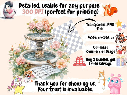 Floral Symphony Watercolor Clipart beautiful garden png blooming flowers png botanical clipart - WondersArtist