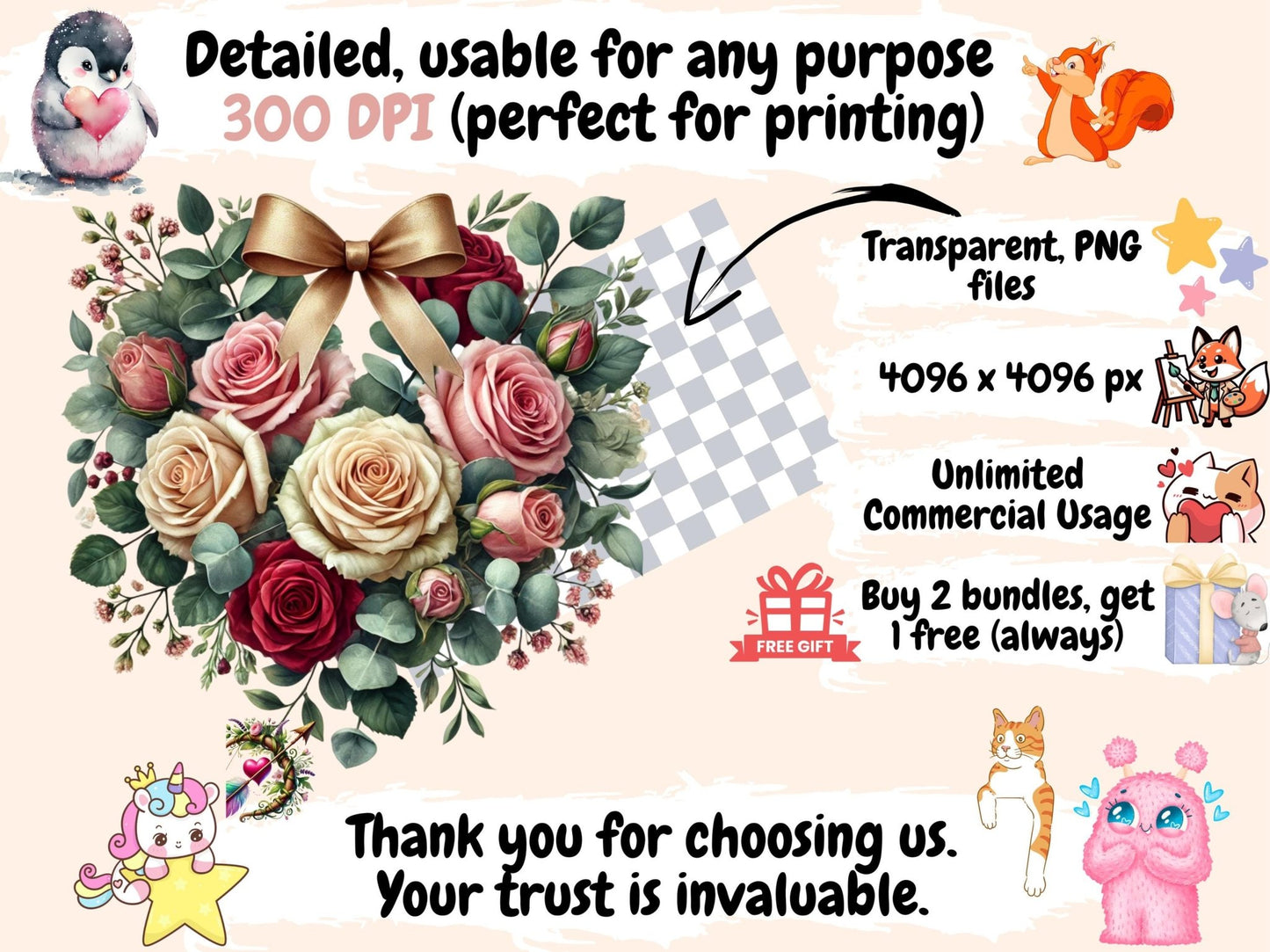 Floral Wreaths Clipart - High - Quality Instant Digital Download for Creative Projects