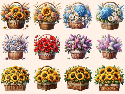 Flower Baskets (P3) Clipart Basket design - Wonders Artist