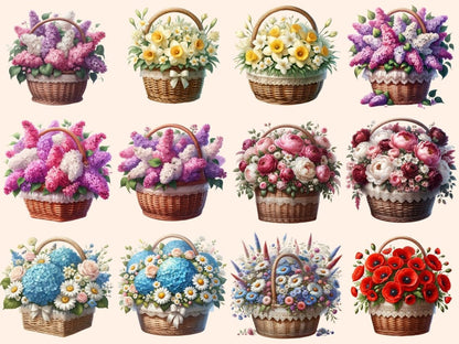 Flower Baskets (P3) Clipart Basket design - Wonders Artist