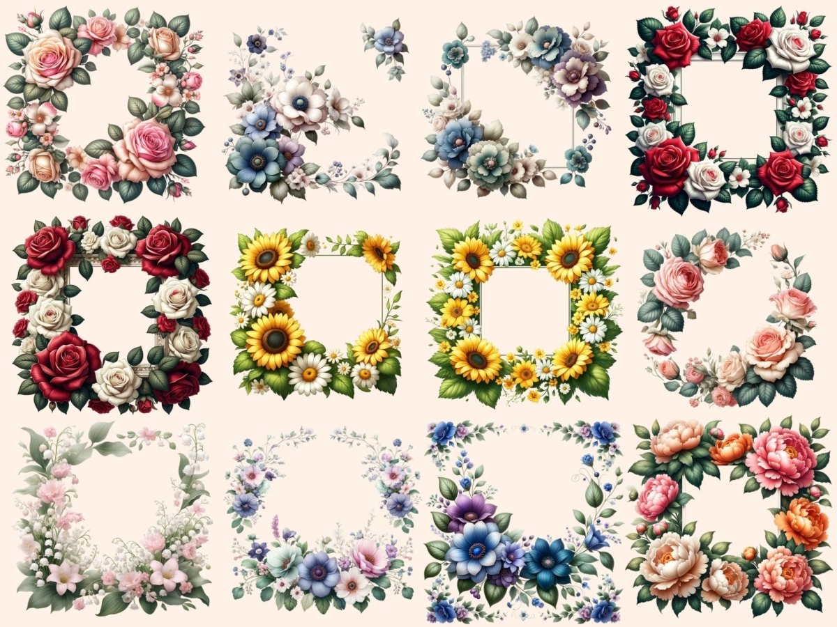 Flower Frames Clipart Cute frame art - Wonders Artist