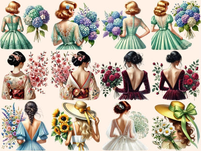 Flower Girls Clipart Bridesmaid Clipart - Wonders Artist