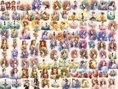 Flower Girls Watercolor Clipart beautiful girl png - Wonders Artist