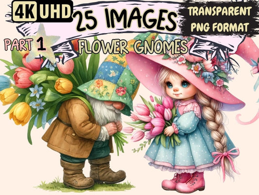 Flower Gnomes Clipart Cute gnome art - Wonders Artist