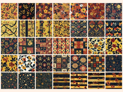 Folk Florals Seamless Digital Paper - Wonders Artist