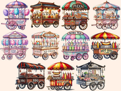 Food Carts (P2) Clipart Cart Graphics - Wonders Artist