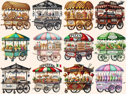 Food Carts (P2) Clipart Cart Graphics - Wonders Artist