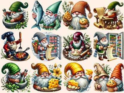 Food Gnomes Clipart Chef Gnomes Clip - Wonders Artist