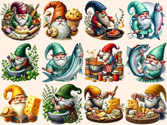 Food Gnomes Clipart
