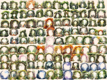 Forest Arches Watercolor Clipart arch clipart - Wonders Artist