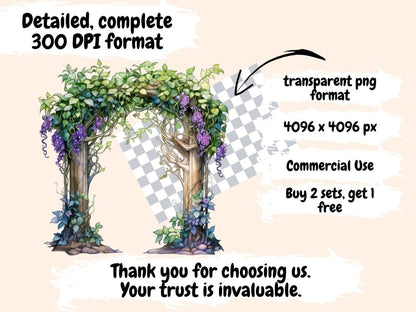 Forest Arches Watercolor Clipart arch clipart - Wonders Artist