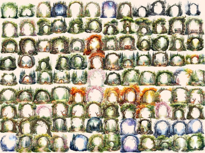 Forest Arches Watercolor Clipart arch clipart - Wonders Artist