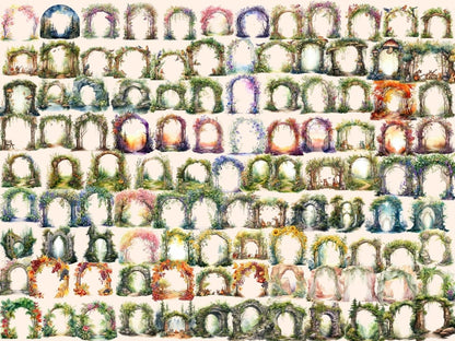 Forest Arches Watercolor Clipart arch clipart - Wonders Artist