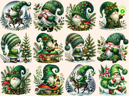 Forest Christmas Gnomes Clipart Christmas Gnomes Art - Wonders Artist